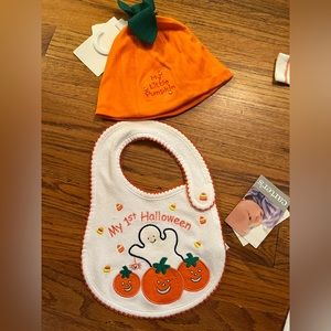 Carters Halloween bib and hat